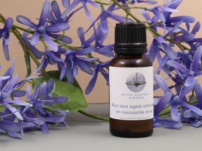 Afbeelding van Blue lace agaat edelsteen en resonantie elixer in 20 ml druppelflesje